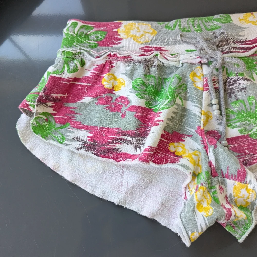 Y2k No‎ Boundaries Tropical Micromini Sweat Shorts Low rise